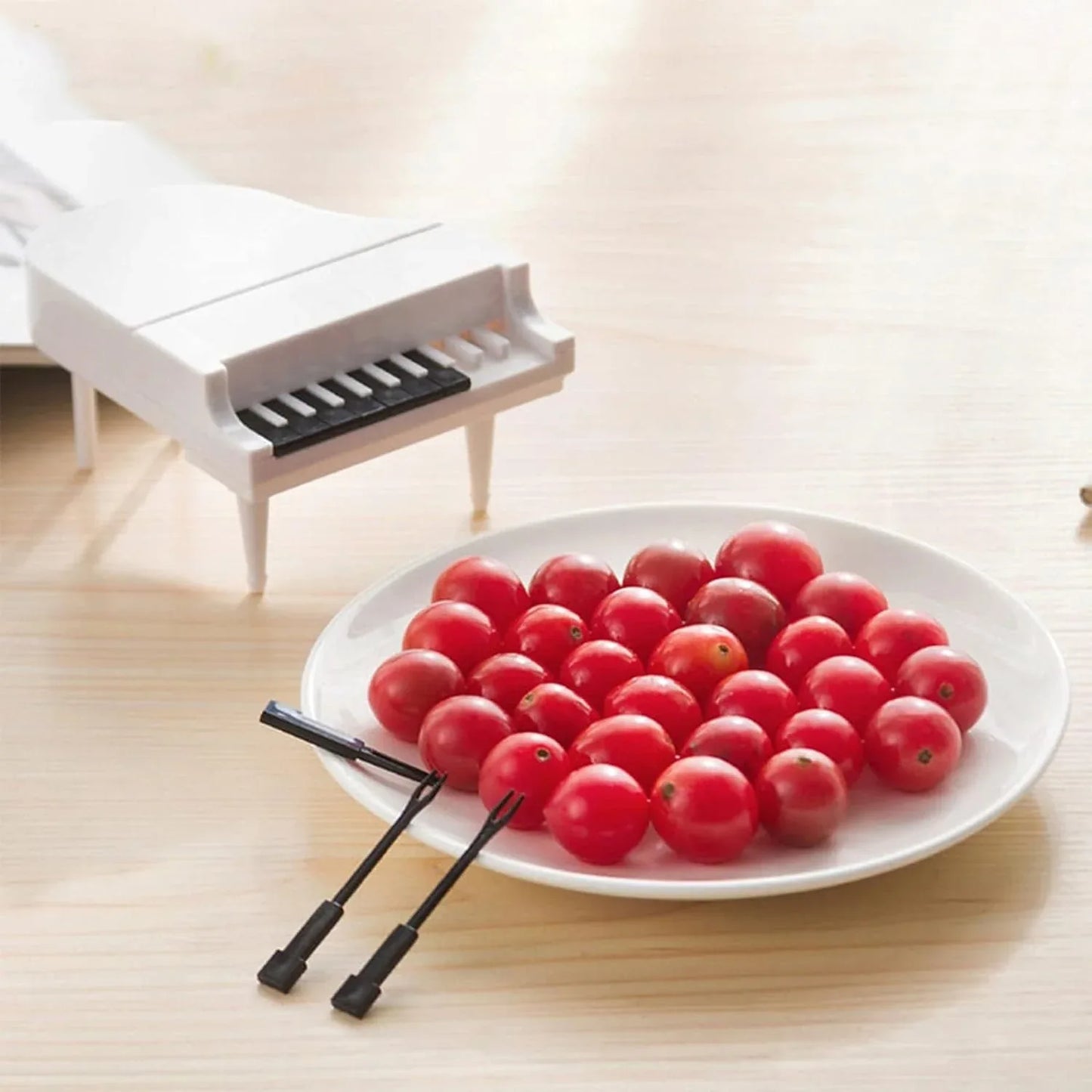 5538 10pcslot Creative Piano Fruit Forks Set Food Sticks For Dessert Fruit Snack Picking Kitchen Dining Tools (10 Pc Set) - Zidbik