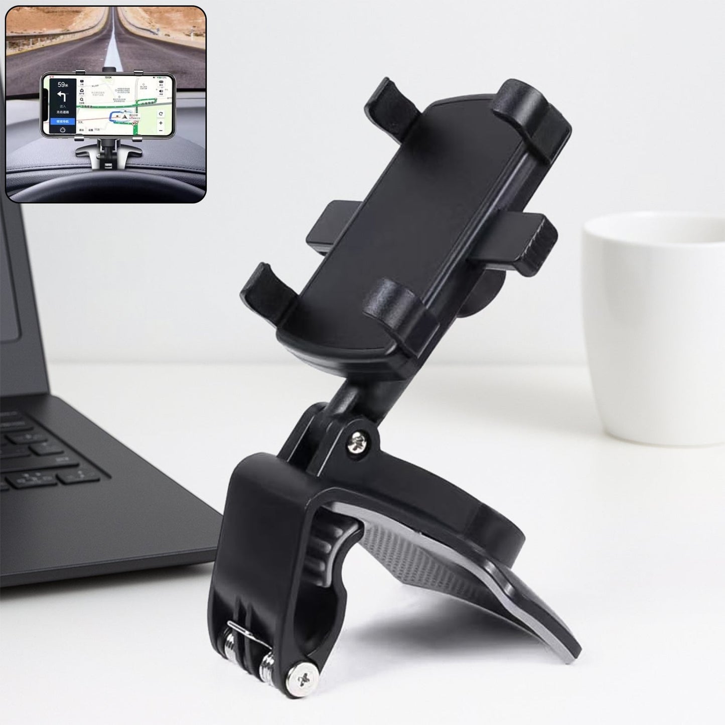 Universal Car Dashboard Phone Holder - Secure Mobile Desk Mount - Zidbik