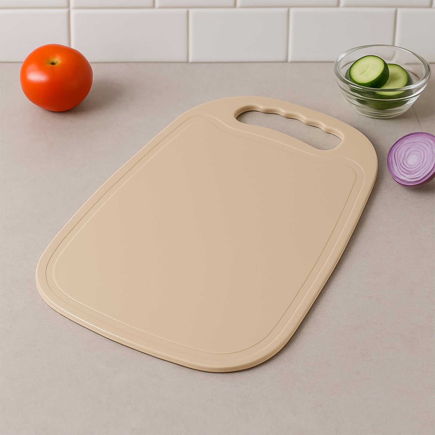 Durable Plastic Chopping Board 34x23 Cm (1 Pc) - Zidbik
