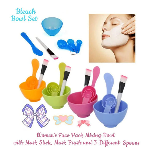 1262 Facial Mask Bowl Set For Girls Use ( 6 Pcs Set ) - Zidbik