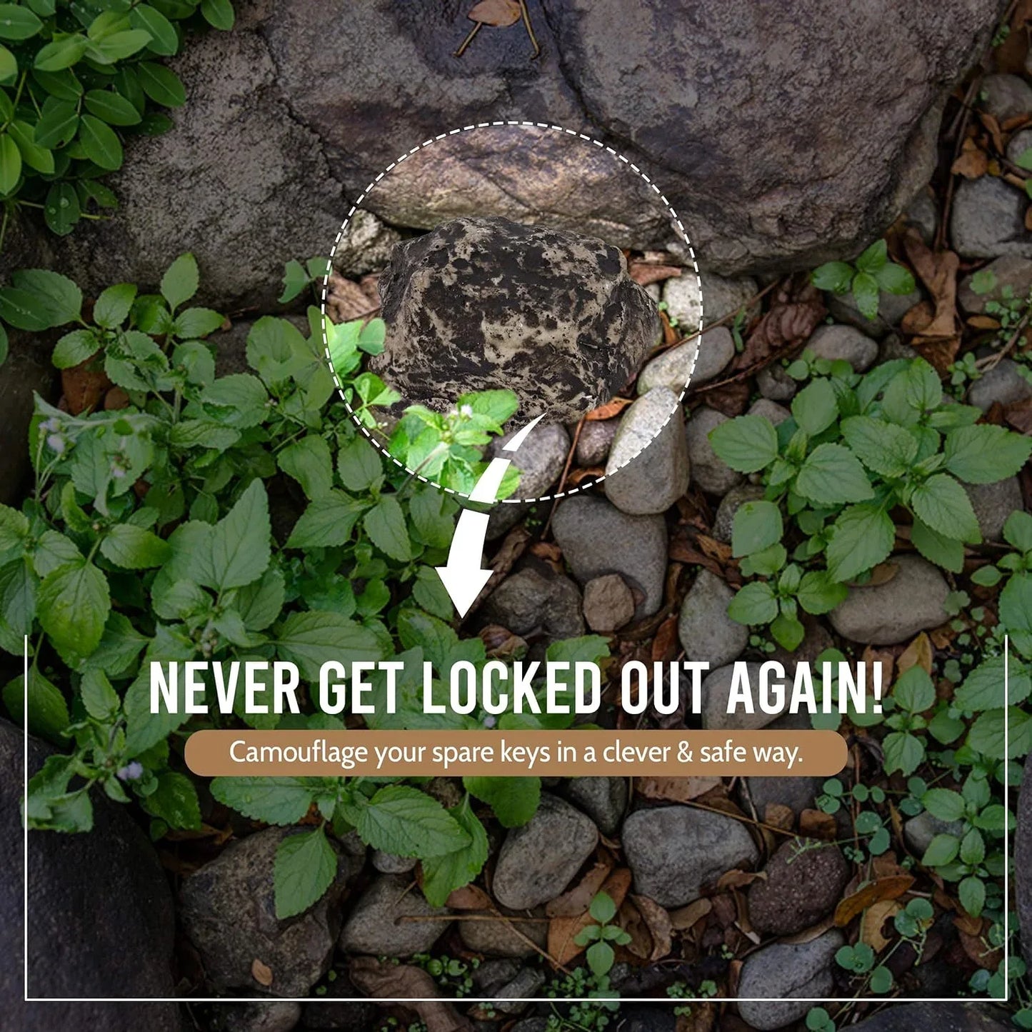 8744 Hide A Key Outside Rock Looks Like A Real Rock - Weatherproof Rock Key Perfect For Emergencies - Fake Rock Key Hider Outside Decorative (1 Pc) - Zidbik