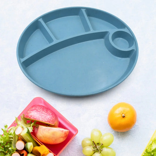 5577 Plastic Food Plates Biodegradable 5 Compartment Plate With Spoon For Food Snacks Nuts Desserts Plates For Kidsreusable Plates For Outdoor Camping Bpa-free(1 Pc) - Zidbik