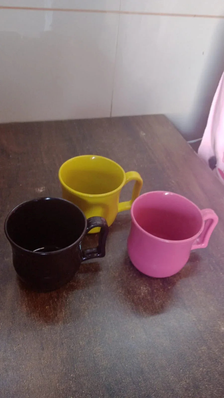 Premium Plastic Coffee Tea Cups Mug With Handle (1 Pc Loose Mix Color) - Zidbik
