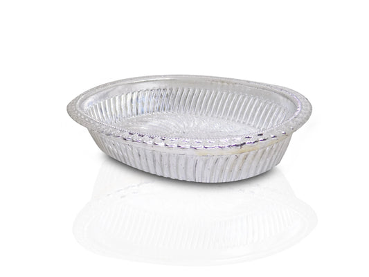 2090 Multipurpose Royal Design Oval Silver Gift Tray - Zidbik