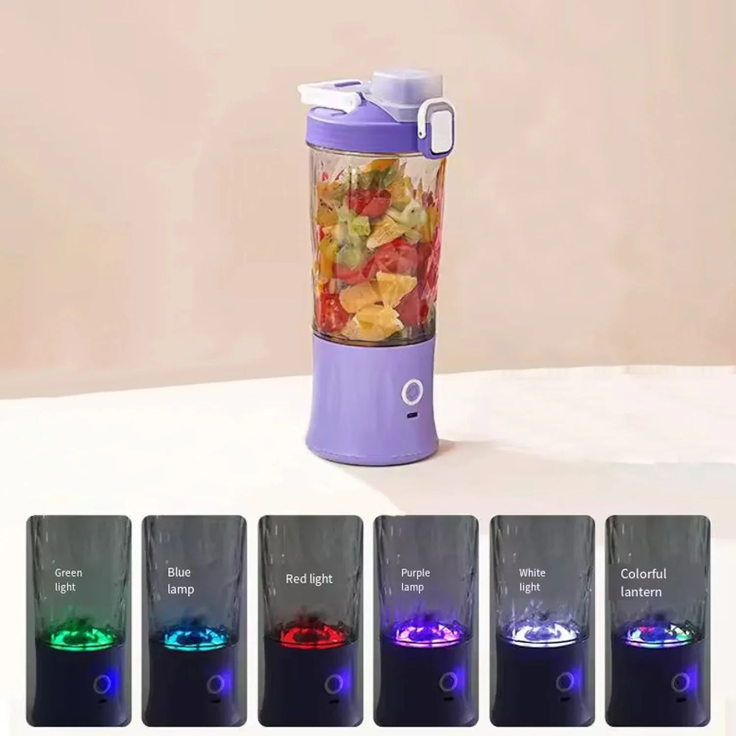 Eletric Crusher Juicer With Multicolor Light 8 Blades (600 Ml Multicolor) - Zidbik