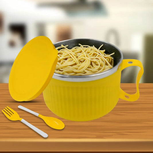 2933 Maggie Bowl With Lid And Handle Soup Bowls For Easy Perfect Breakfast Cereals Fruits Ramen Beverages Essentials Dishwasher Safe Double Layer - Zidbik