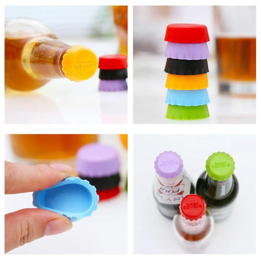 4789 Beer Savers Caps 6pc Used In Soda And Cold-drink Bottles For Covering Bottle Mouth. - Zidbik