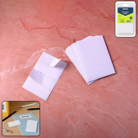 Premium All Purpose Adhesive White Labels (128 Labels) - Zidbik