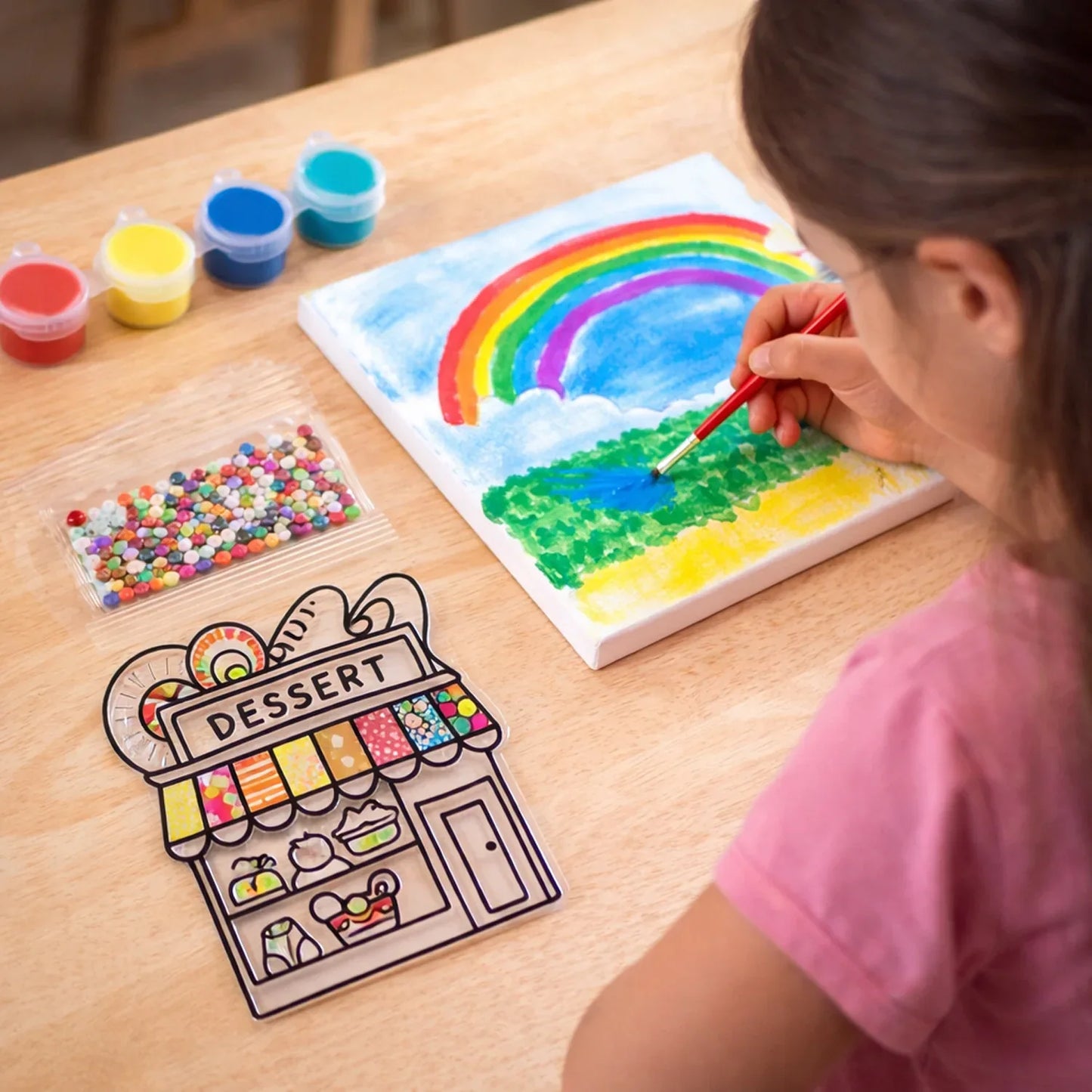 Kids Paint Coloring Craft Activity Set With Beads (Mix Design 1 Set) - Zidbik