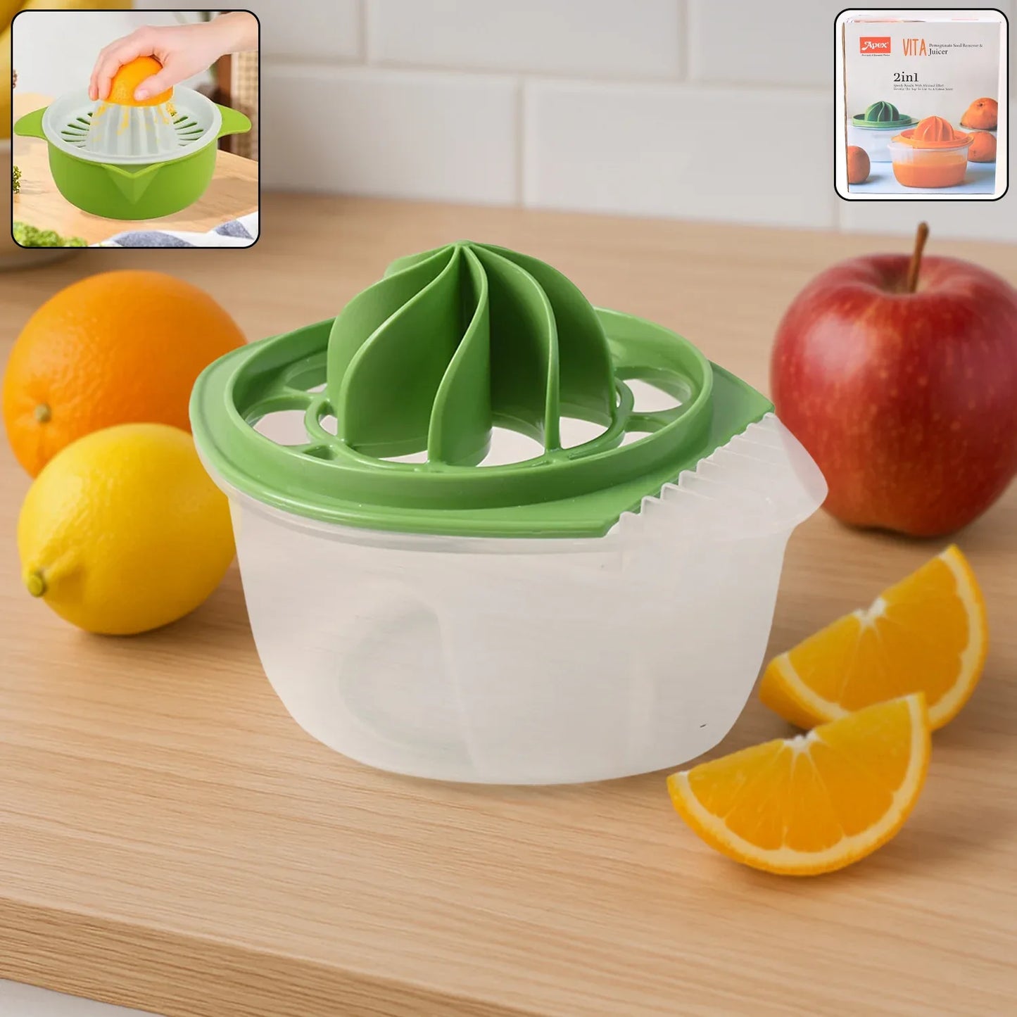 Apex Vita Pomegranate Seed Remover Citrus Juicer (2 In 1) - Zidbik