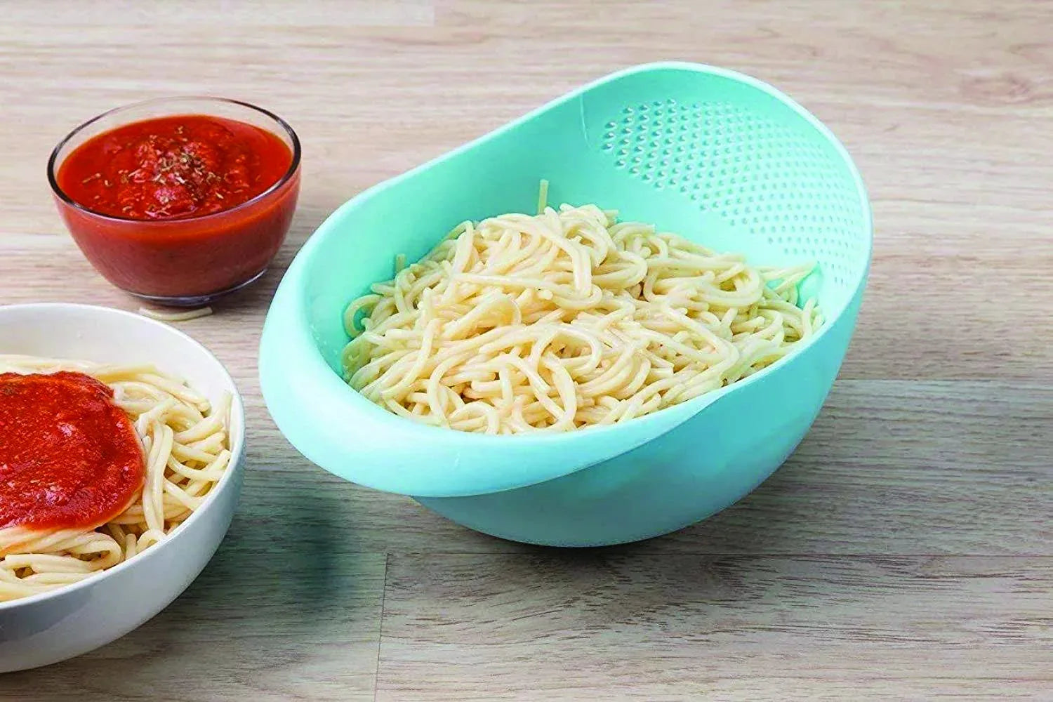 108 Kitchen Plastic Big Rice Bowl Strainer Perfect Size For Storing And Straining - Zidbik