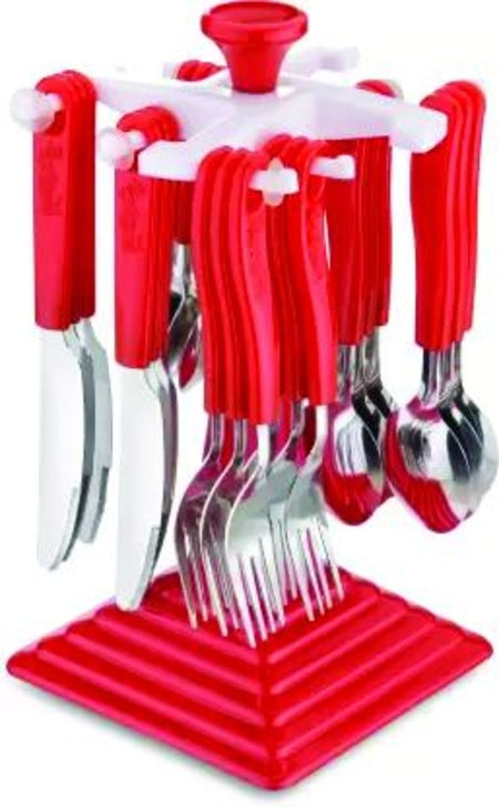 0175 24 Piece Stainless Steel Premium Cutlery Set With Stand - Zidbik