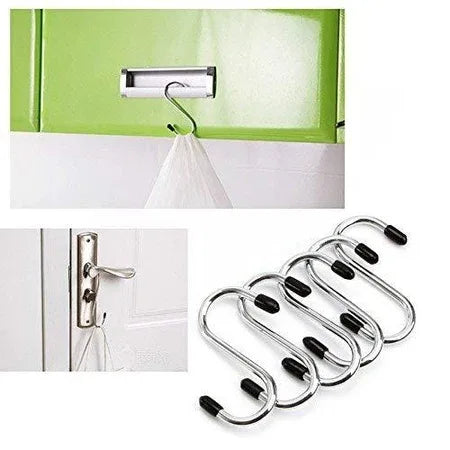 0232 Heavy Duty S-shaped Stainless Steel Hanging Hooks - 5 Pcs - Zidbik