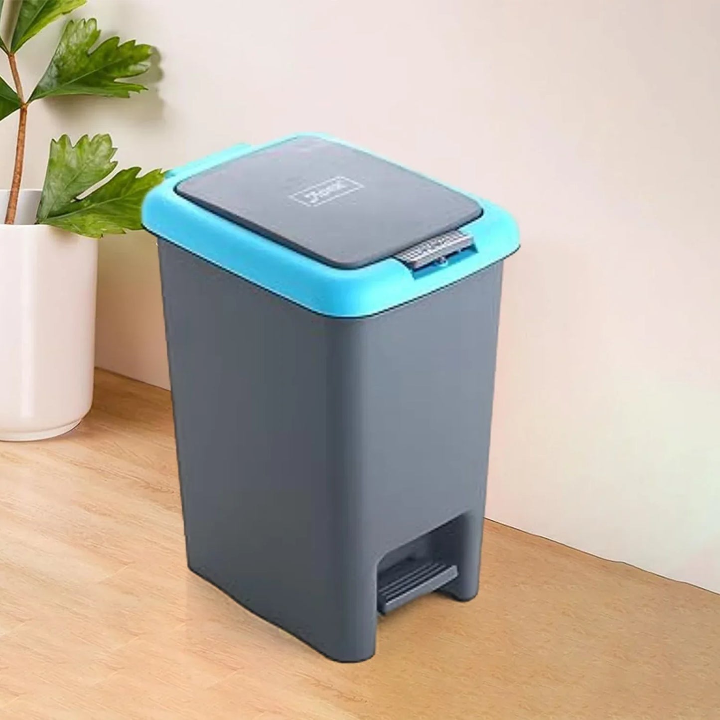 Apex Plastic Push N Pedal Dust Bin Hands-free Operation Compact Design 6.5 Liters (1 Pc Mix Color) - Zidbik