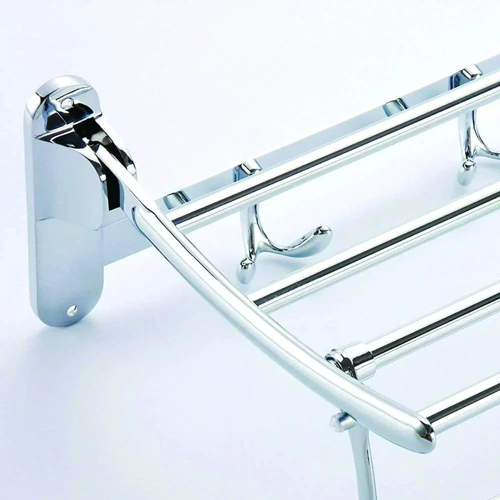 0491 Stainless Steel Folding Towel Rack Cum Towel Bar 18 Inch - Zidbik