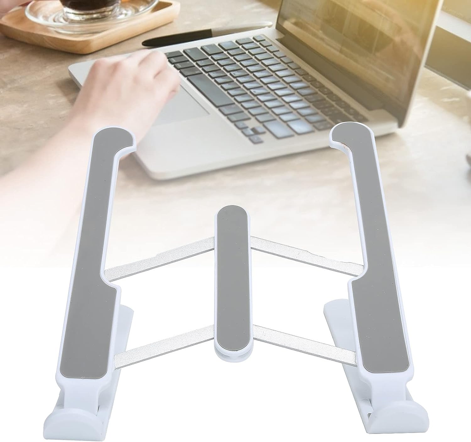7240 Adjustable Laptop Stand Holder With Built-in Foldable Legs And High Quality Fibre - Zidbik