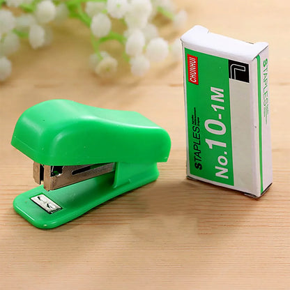 Mini Stapler Set With Staples Assorted Colors No.10 Staplers With Pins (20 Pcs Set) - Zidbik