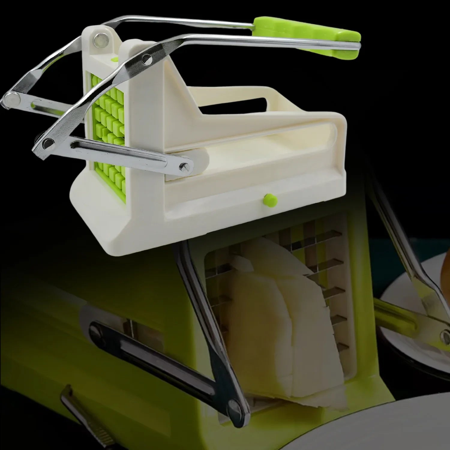 10013 French Fry Cutter Great With Vegetables Potato Fries Cutter Professional Vegetable Cutter Stainless Steel Cutter Potato Onions Carrots Cucumbers Fruits Potato Cutter (1 Pc) - Zidbik