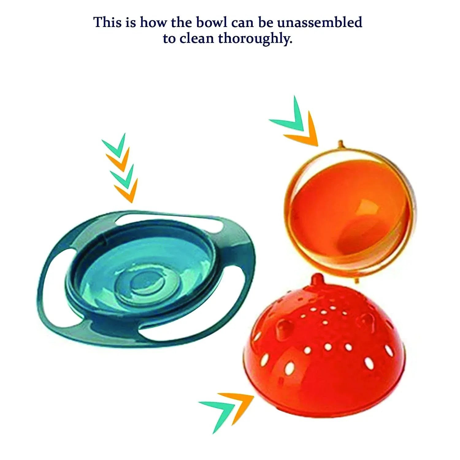 0617 Portable Non Spill Feeding Toddler Gyro Bowl 360 Degree Rotating Dish - Zidbik