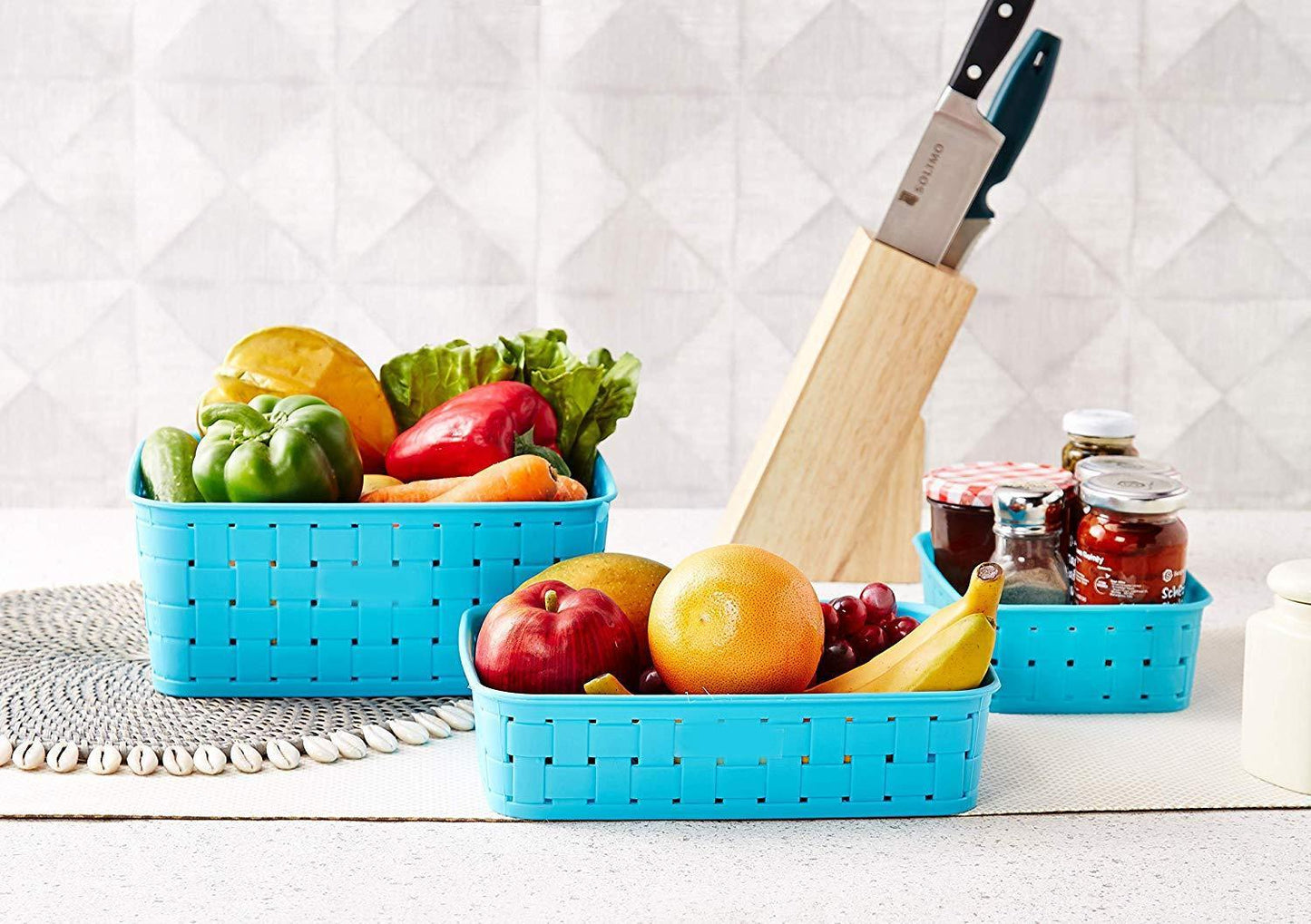 062 Smart Baskets For Storage(Set Of 3) Sky Blue - Zidbik
