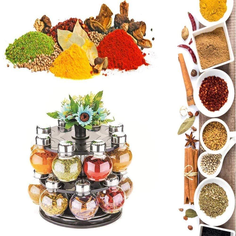 069 Multipurpose Revolving Plastic Spice Rack Set (16pcs) - Zidbik