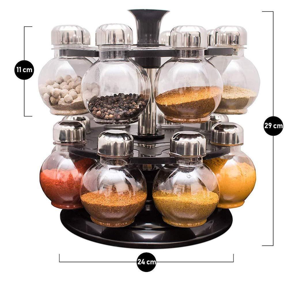 069 Multipurpose Revolving Plastic Spice Rack Set (16pcs) - Zidbik
