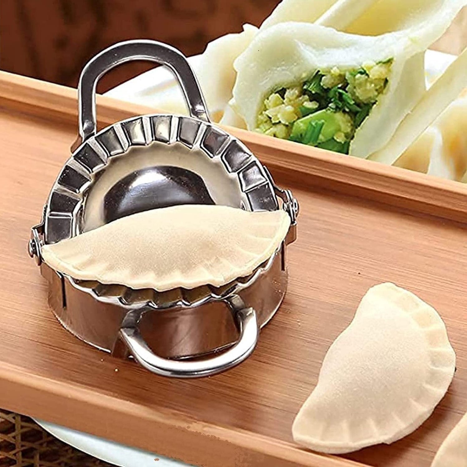 2219 Stainless Steel Dumpling Maker Dough Cutter Pie Mold Tool. - Zidbik