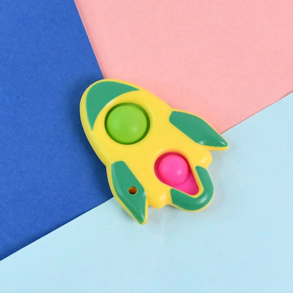Rocket Shaped Dimple Keychain Toy (1 Pc) - Zidbik