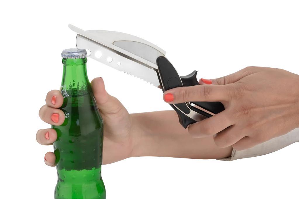 073 Stainless Steel 4 In 1 Clever Cutter Black - Zidbik