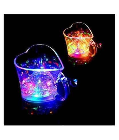 759 Heart Shape Activated Blinking Led Glass Cup - Zidbik