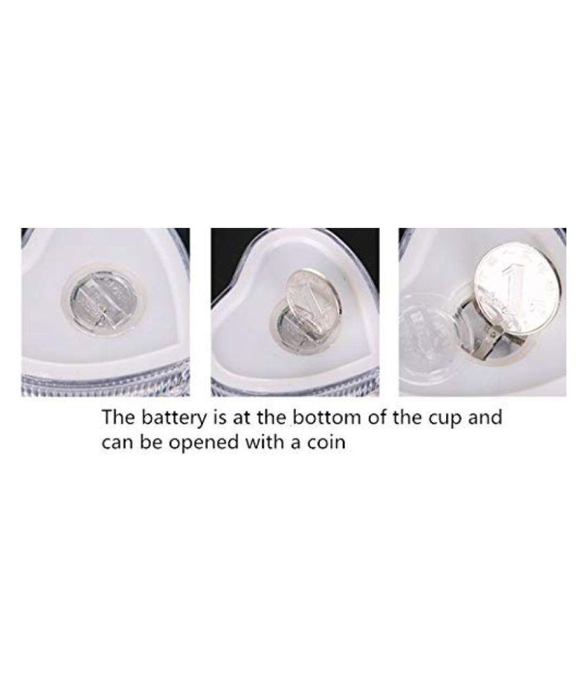759 Heart Shape Activated Blinking Led Glass Cup - Zidbik