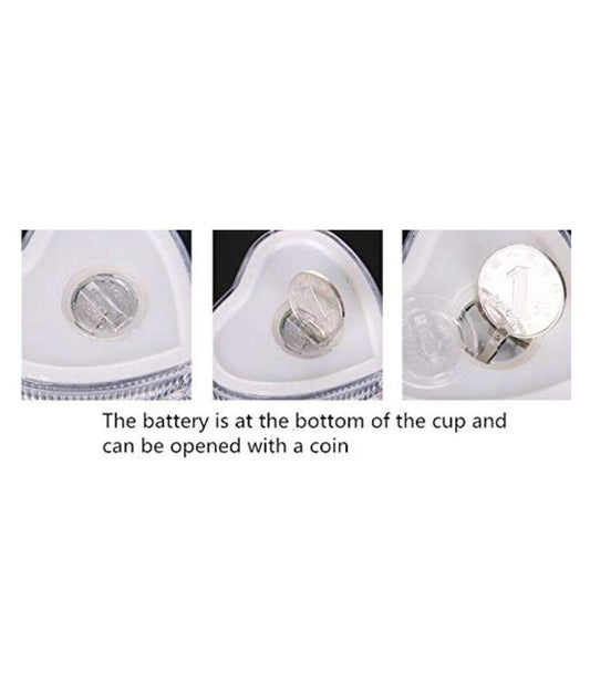 759 Heart Shape Activated Blinking Led Glass Cup - Zidbik