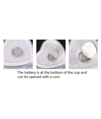 759 Heart Shape Activated Blinking Led Glass Cup - Zidbik