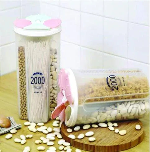 766 Kitchen Storage - Transparent Sealed Cansjarsstorage Box 4 Section - Zidbik