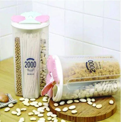 766 Kitchen Storage - Transparent Sealed Cansjarsstorage Box 4 Section - Zidbik
