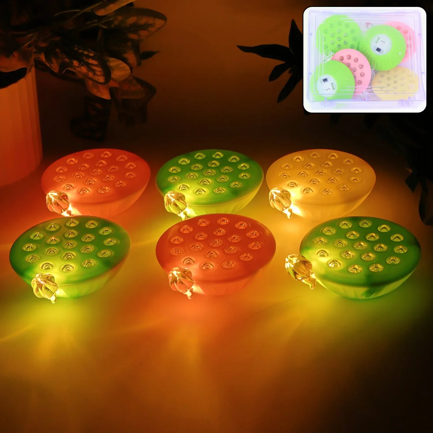 Set Of 6 Lotus Canopy Led Decorative Lamps - Zidbik