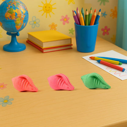 Shankh Shape Eraser Rubber (20 Pc Mix Colour Design) - Zidbik