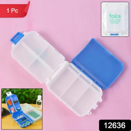 Portable Blue Dual-sided Pill Organizer Box (1 Pc) - Zidbik