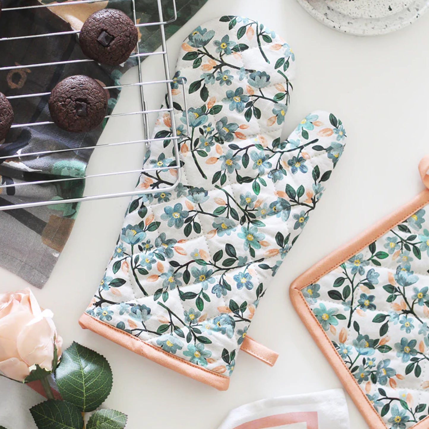 2770 Professional Cotton Oven Mitt Gloves - Zidbik