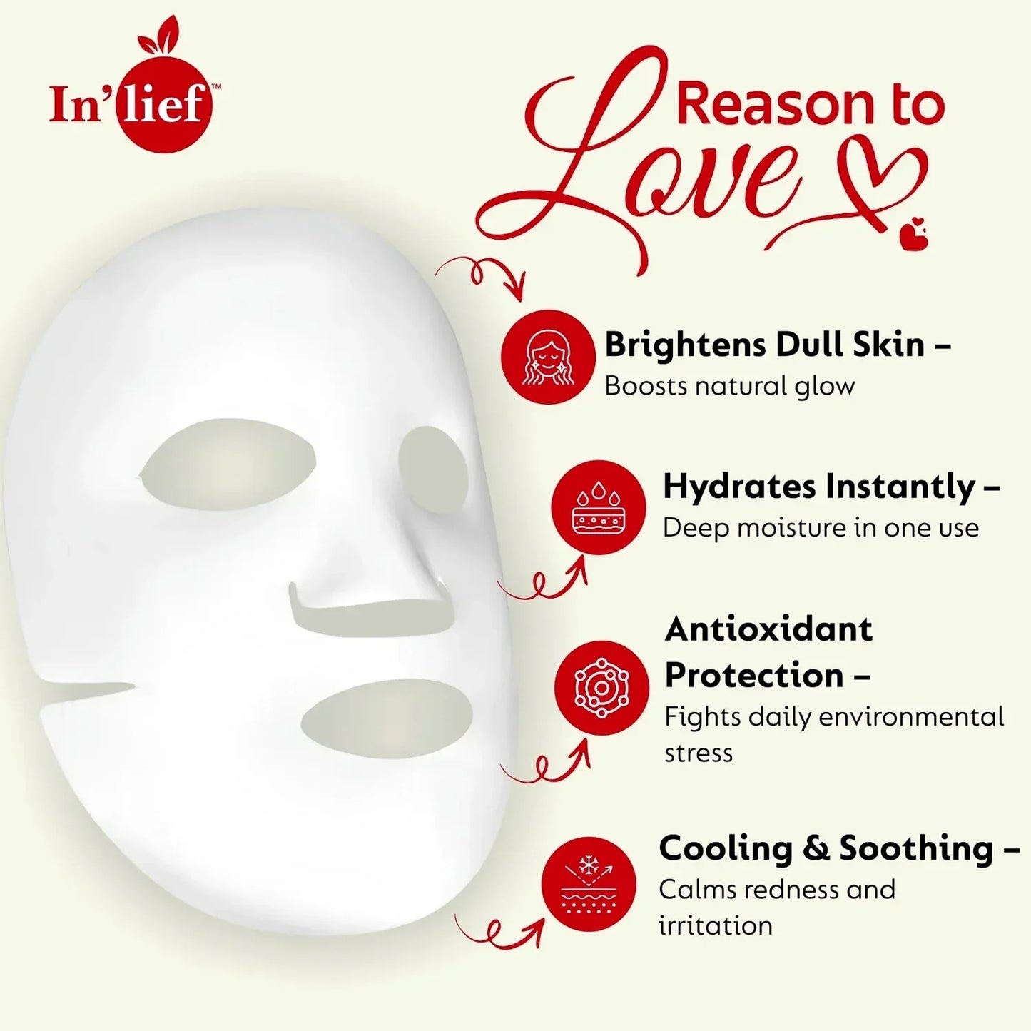 Inlief Vitamin C 0.5 Hydrating Brightening Facial Sheet Mask (1 Pc) - Zidbik