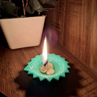 Silicone Diya For Diwali Attractive Design Colourful Diya Combo (6 Pcs Set) - Zidbik