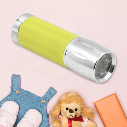 Portable Mini Torch Flashlight 9 Led Powerful High Lumens Pen Light Easy To Carry Portable Pocket Compact Torch For Emergency 3 Battery Operated (Battery Not Included 1 Pc) - Zidbik