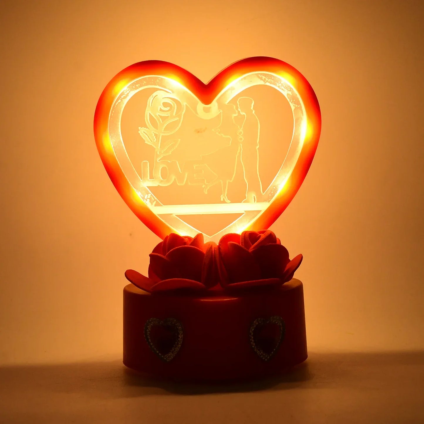Heart-shaped Love Couple Decorative Showpiece (1 Pc) - Zidbik