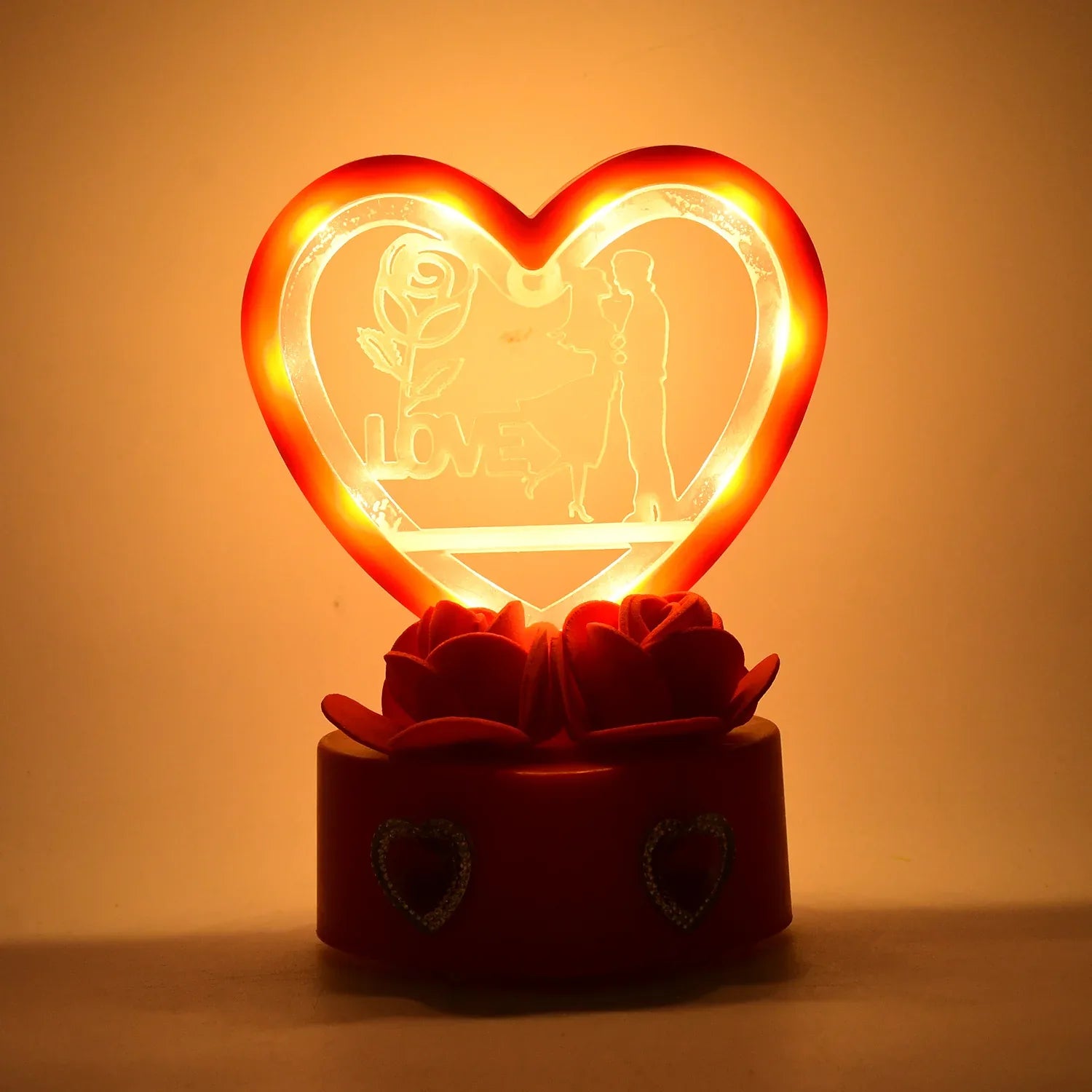 Heart-shaped Love Couple Decorative Showpiece (1 Pc) - Zidbik