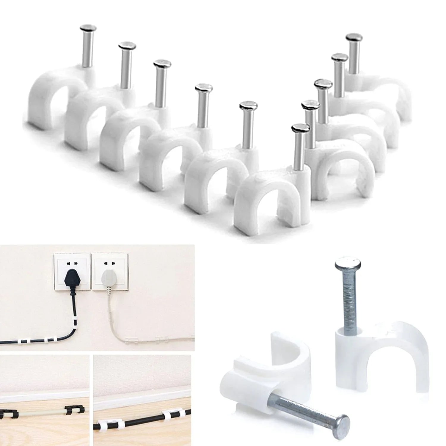 9020 100 Pc 6 Mm Cable Clip Used In All Kinds Of Wires To Make Them Stuck And Holded In Walls Etc. - Zidbik