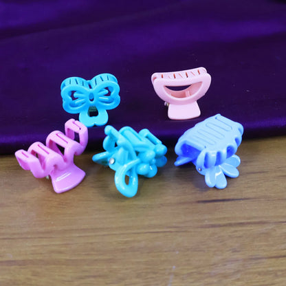 Plastic Small Hair Clips For Girls Kids Hair Accessories (3 Pcs Set Mix Color Design) - Zidbik