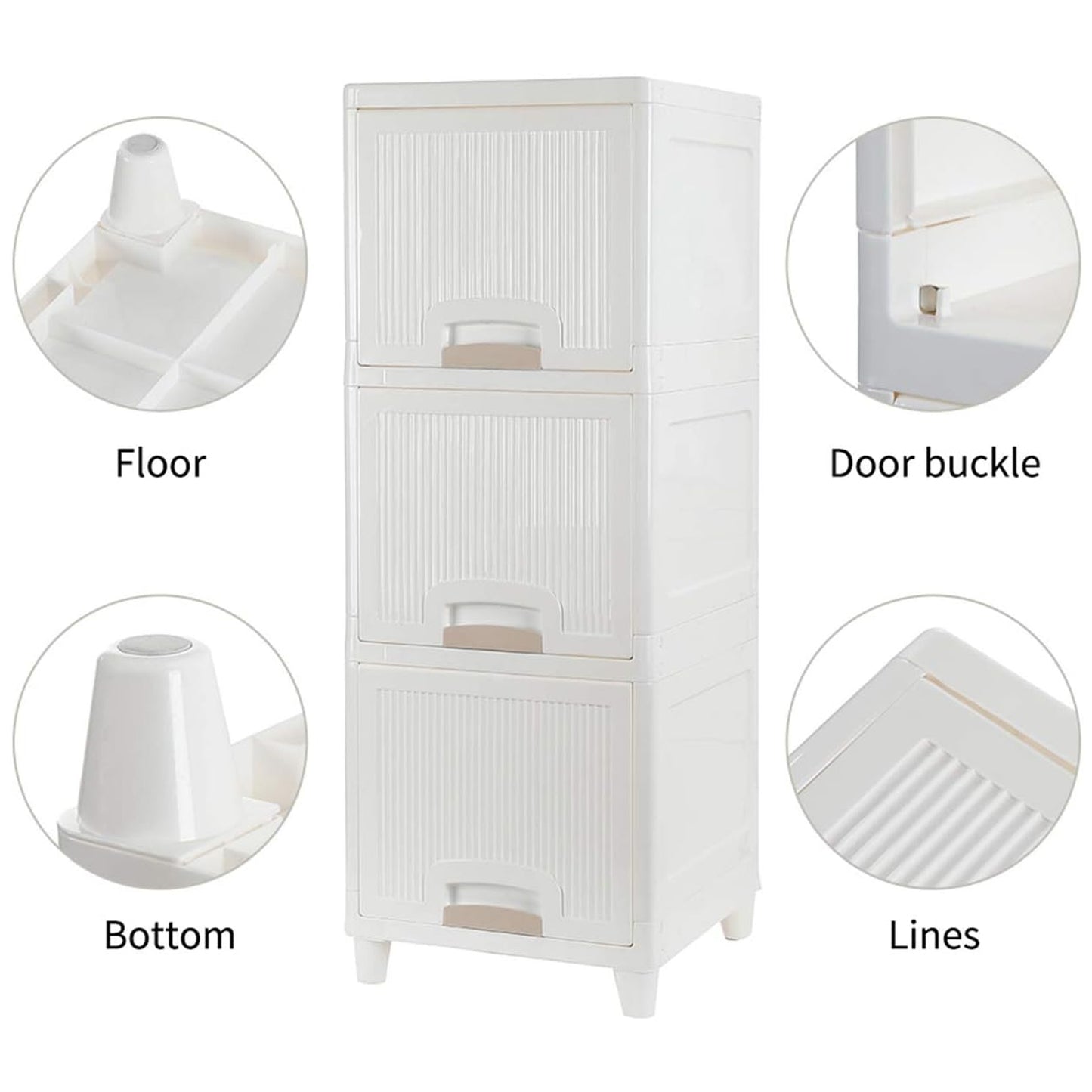 Multipurpose Storage Cabinet Storage Solutions Plastic Drawers  Multi Layer Wardrobe Storage Drawers  Foldable Multipurpose Drawer Units For Kitchen Bathroom Bedroom Cloth (3layer) - Zidbik