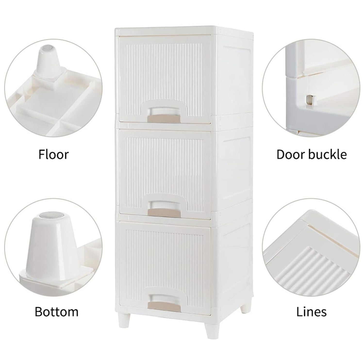 Multipurpose Storage Cabinet Storage Solutions Plastic Drawers  Multi Layer Wardrobe Storage Drawers  Foldable Multipurpose Drawer Units For Kitchen Bathroom Bedroom Cloth (3layer) - Zidbik
