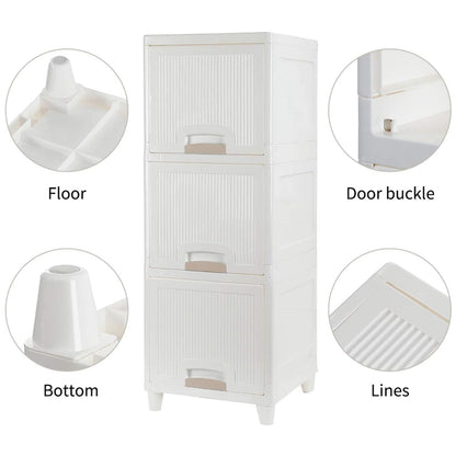 Multipurpose Storage Cabinet Storage Solutions Plastic Drawers  Multi Layer Wardrobe Storage Drawers  Foldable Multipurpose Drawer Units For Kitchen Bathroom Bedroom Cloth (3layer) - Zidbik