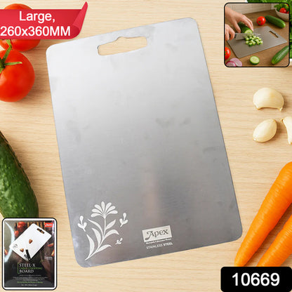 Apex Large Stainless Steel Multipurpose Chopping  Cutting Board (260x360mm  1 Pc) - Zidbik